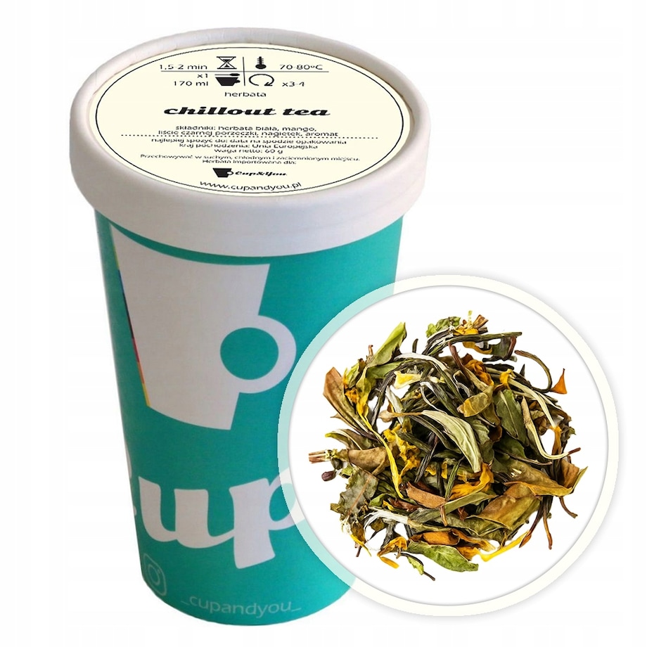 Herbata biała CHILLOUT TEA nagietek mango liście czarnej porzeczki 60g