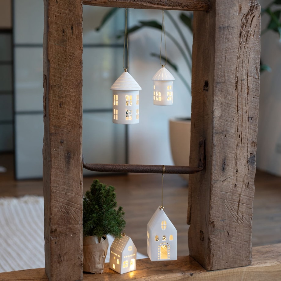 Wiszący lampion domek, prostokątny, S