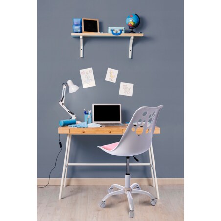 Krzesło obrotowe dla dzieci JOY biało-różowe biurowe