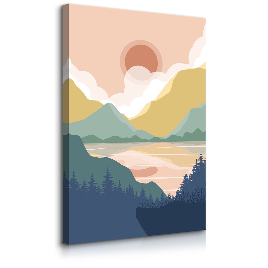 OBRAZ DO SYPIALNI LAS GÓRY PEJZAŻ STYL BOHO NATURA ABSTRAKCJA 80x120cm