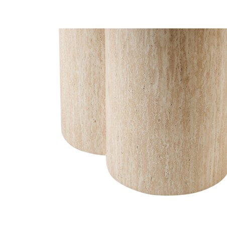 Stół do jadalni rozkładany MORAINE Efekt trawertynu 120 cm 120/160 cm