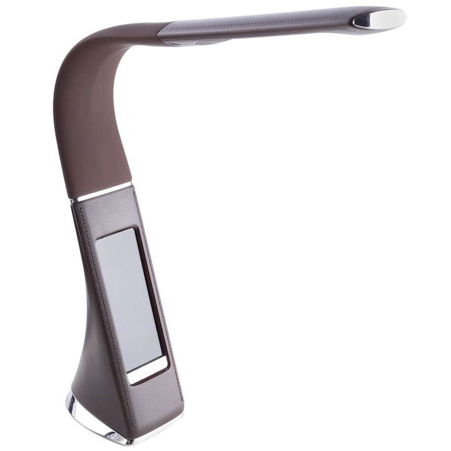 Biurkowa LAMPKA stojąca GALA ML139 Milagro stołowa LAMPA metalowa LED 6W 3000K z zegarkiem brązowa