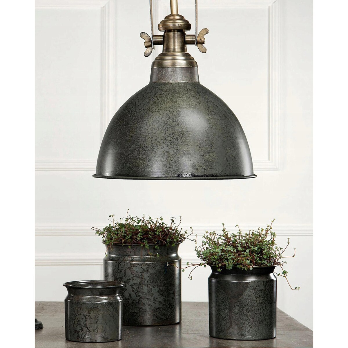 LAMPA SUFITOWA WISZĄCA NAD STÓŁ LOFT METALOWA IMITACJA MARMURU DUŻA 60cm