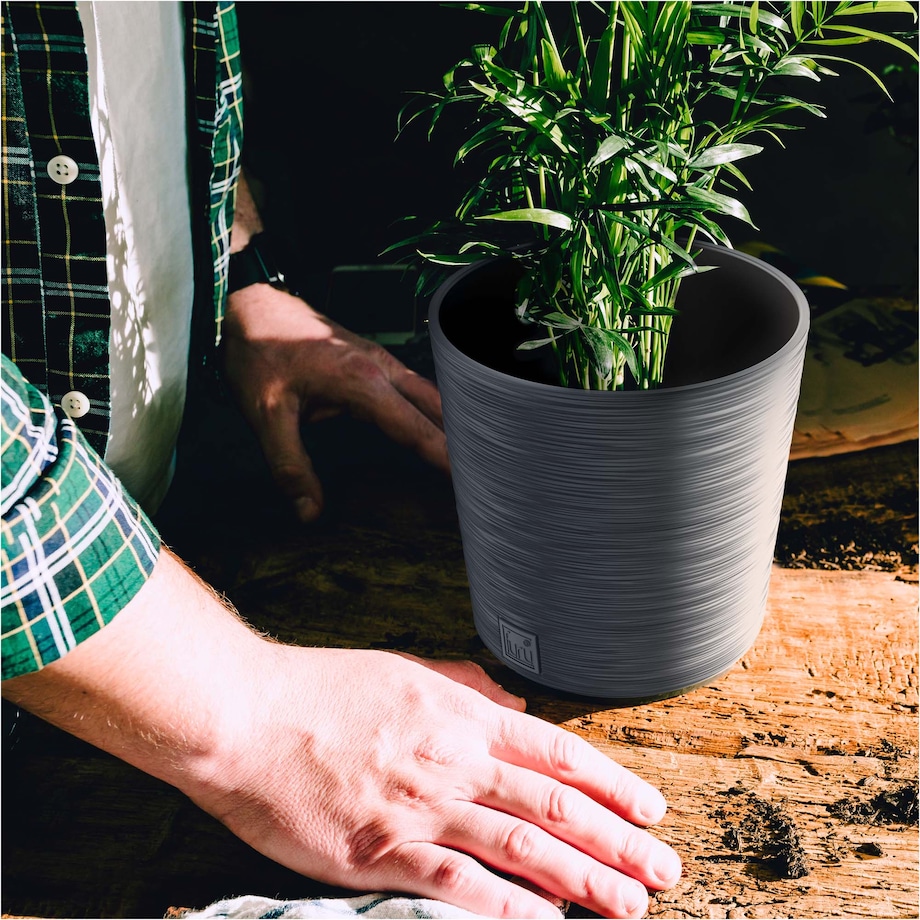 Doniczka Donica Ogrodowa 25 Cm Okrągła Na Taras Do Ogrodu Domu Szary