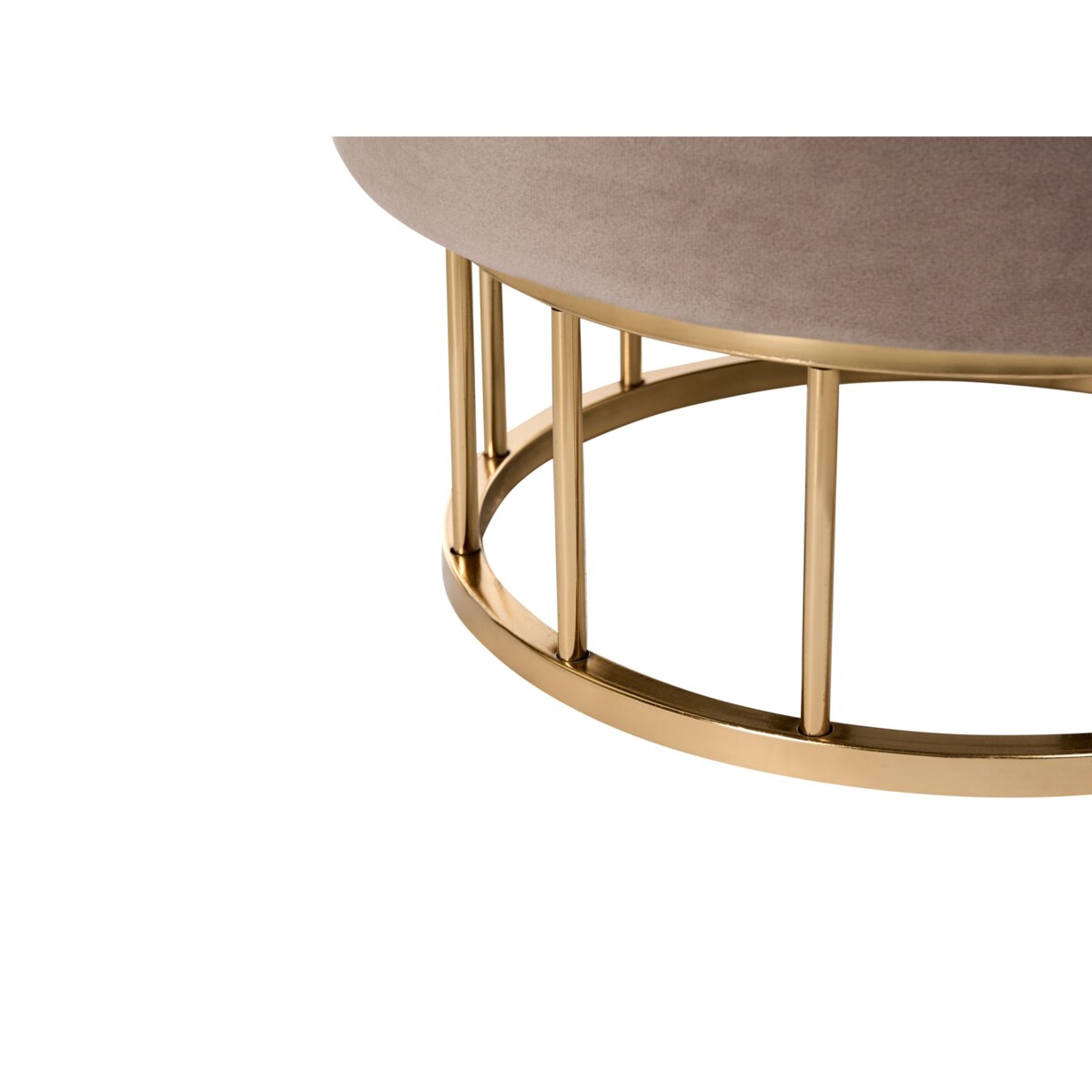 Puf ze schowkiem ELGIN Welur Beżowoszary