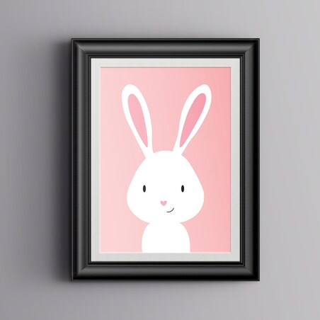 Plakat dla dzieci Królik różowy 50x70