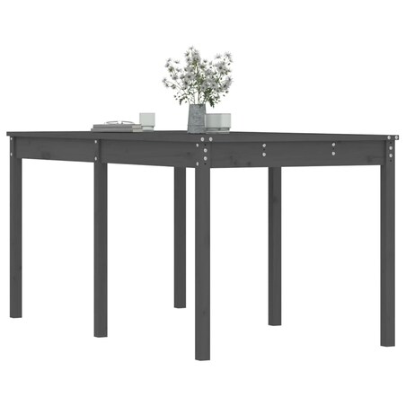 vidaXL Stół ogrodowy, szary, 159,5x82,5x76 cm, lite drewno sosnowe