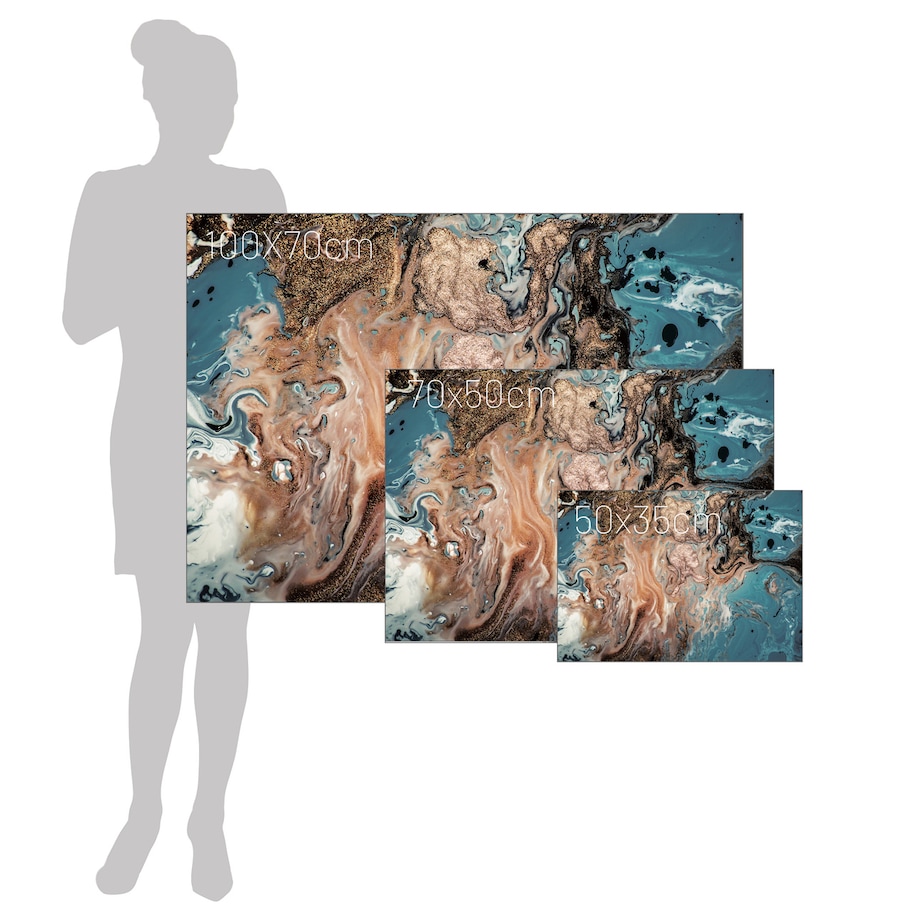 Obraz na płótnie Puring Blue&Gold, 35 x 50 cm