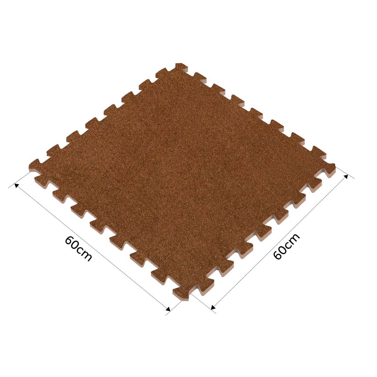 Puzzle dywanowe mata piankowa dywan 6szt. brązowa Massido