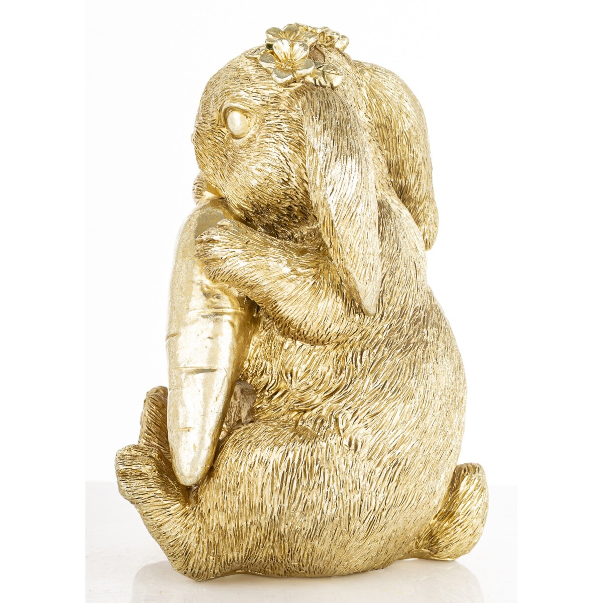Figurka - złota króliczka z marchewką 16,5x12x10 cm KAROTO-3