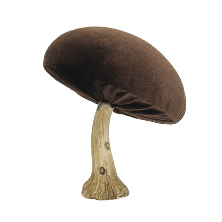 Dekoracja Velvet Mushroom 12 cm brown, 11x12 cm