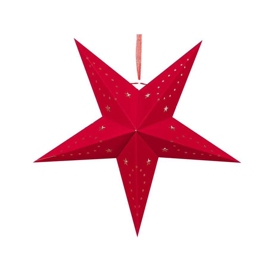Zestaw 2 wiszących gwiazd welurowych LED 45 cm czerwony MOTTI