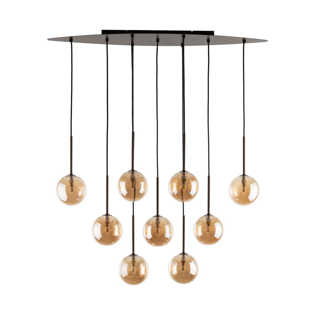 Lampa wisząca ESTERA BROWN 6149 TK Lighting 9xG9 bursztynowe klosze regulowana wysokość brązowa do salonu