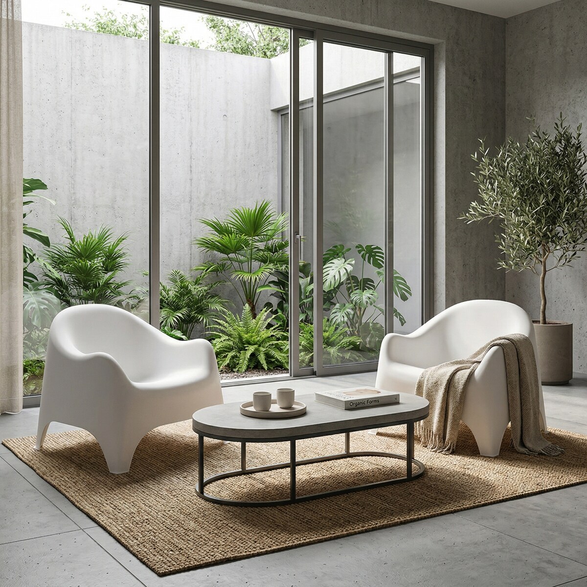 Zestaw 2 szt fotele ogrodowe wypoczynkowe Dumbo na taras, balkon biały