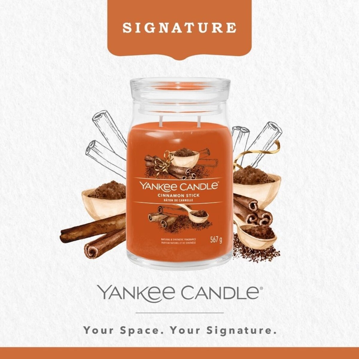 YC SIGNATURE – Świeca duża CINNAMON STICK
