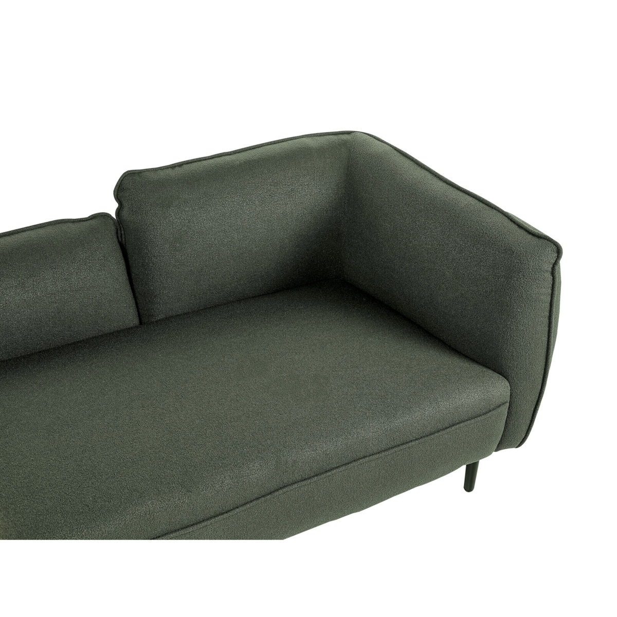 Szezlong boucle prawostronny zielony CHEVANNES