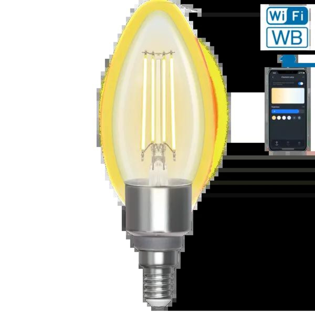 inteligentna żarówka wb c35 e14 wi-fi (przezroczysta)