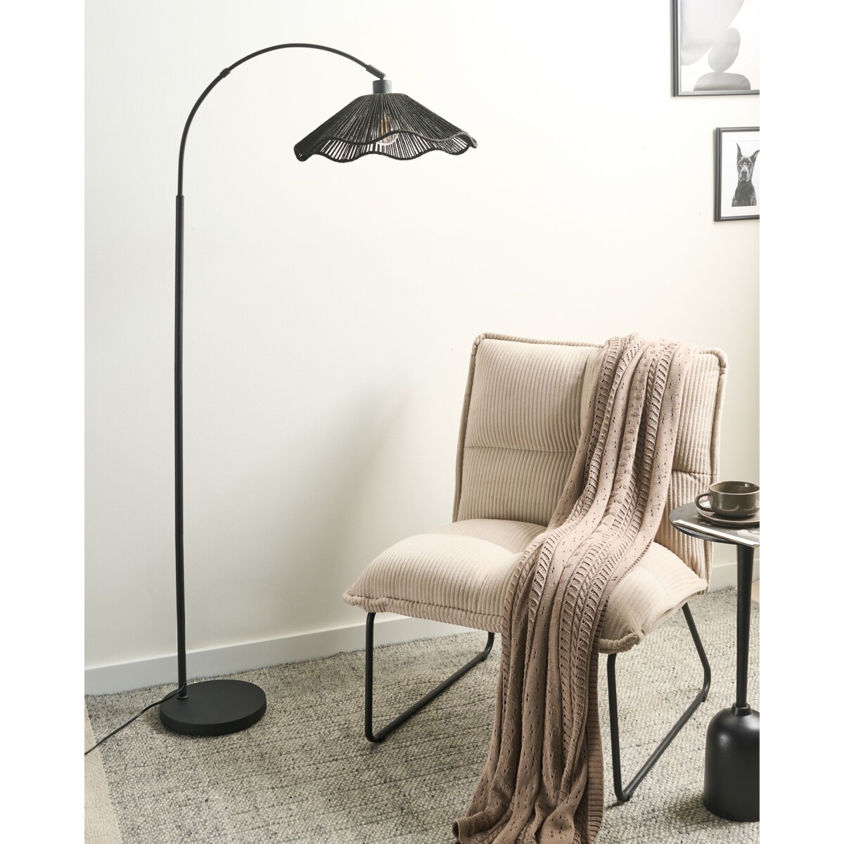 Lampa podłogowa MIGORI Papier Czarny