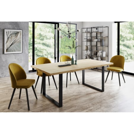 Stół rozkładany Timi 80x120/170 craft złoty + nogi czarne