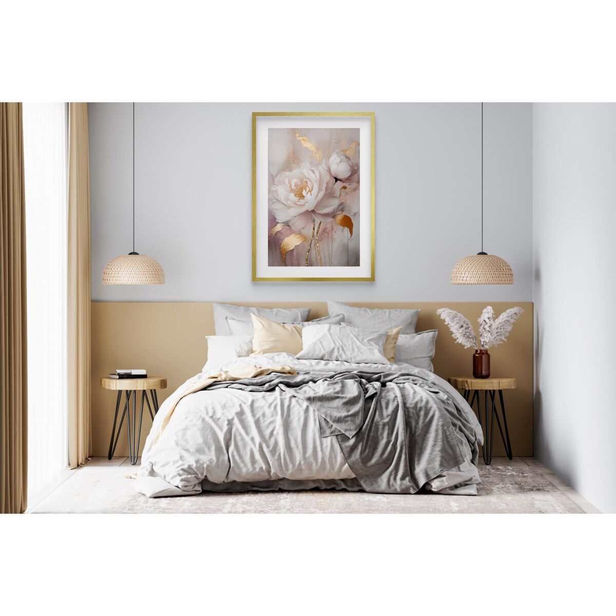 Plakat Obraz na ścianę Różowo Złota dekoracja ścienna do salonu Glamour