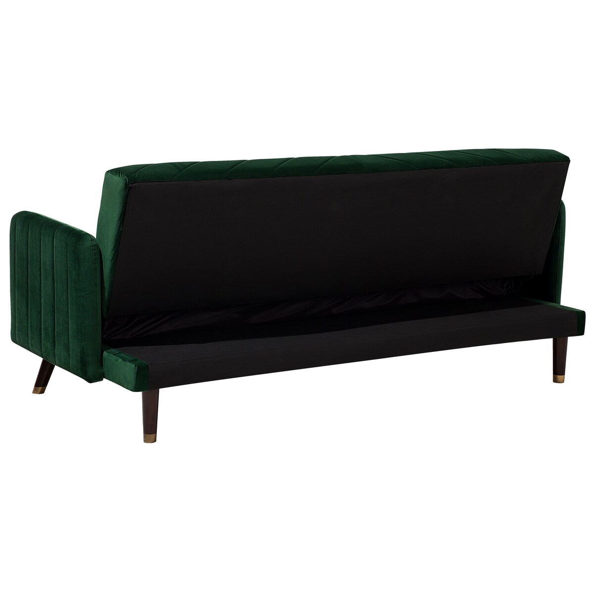 Sofa rozkładana dla 3 osób SENJA Welur Szmaragdowy