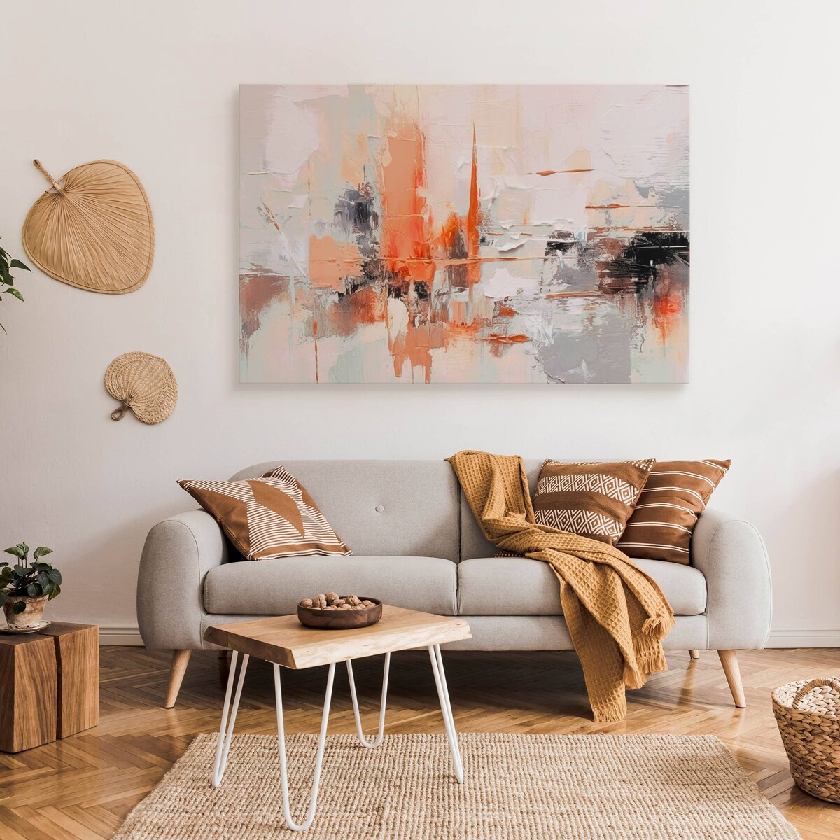 Obraz Na Płótnie Do Salonu Imitacja Farby Malarstwo Abstrakcja 70x50cm