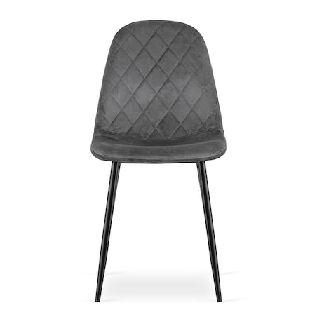 Krzesło Do Jadalni Kuchni Salonu Asti - Ciemny Szary Aksamit