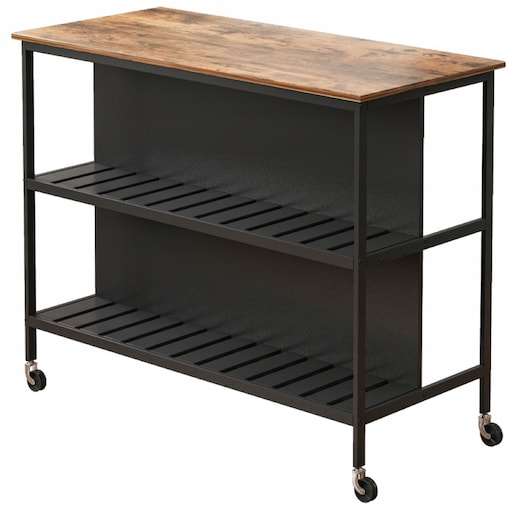 Wyspa kuchenna stół barowy kredens szafka na kółkach 2 półki regał wózek