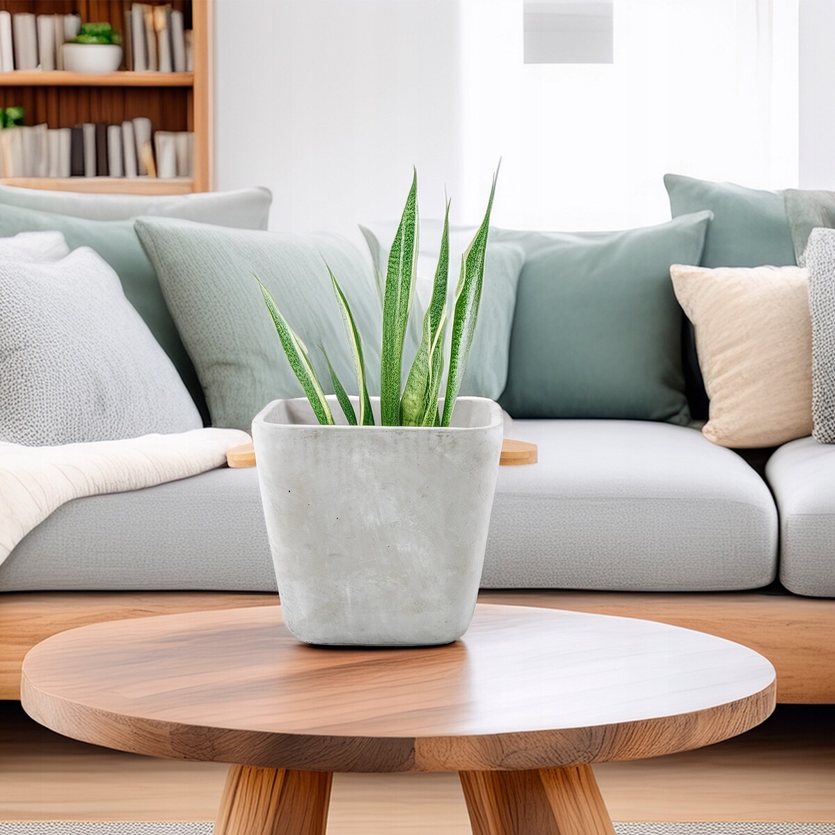 DONICZKA OSŁONKA SZARA BETONOWA 17cm kwadratowa na zioła kwiaty balkon