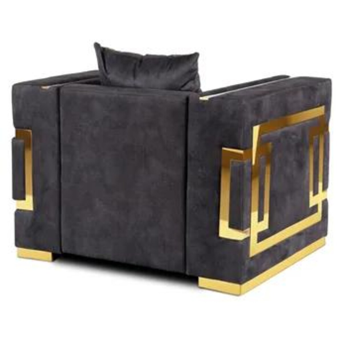 Kanapa Sofa Glamour Jednoosobowa Do Salonu Czarna Złota PALLAZO 1S