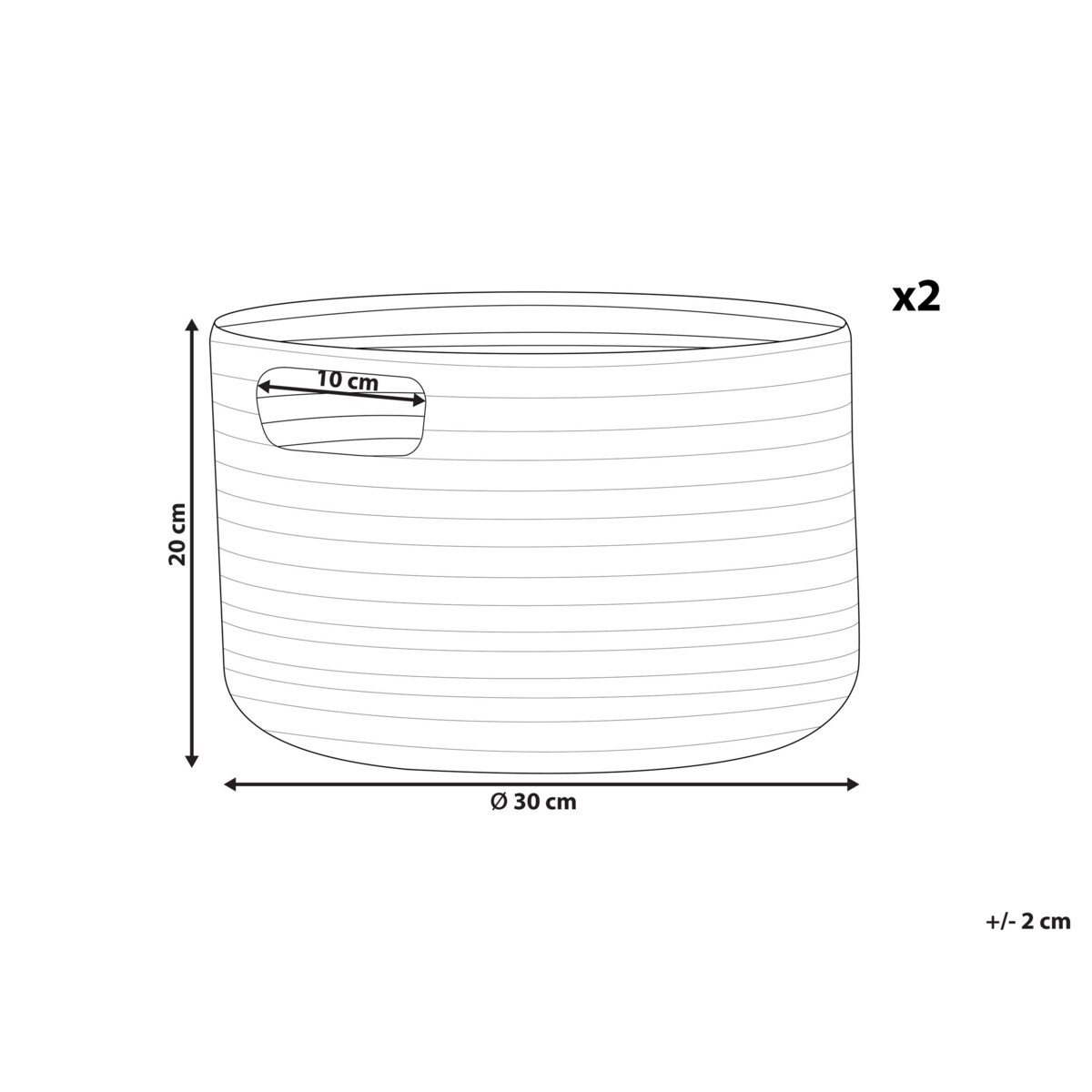 Zestaw 2 koszy bawełnianych niebieski CHINIOT