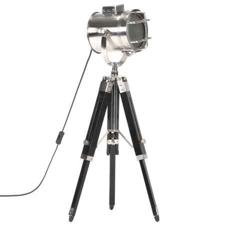 vidaXL Lampa podłogowa na trójnogu, czarna, lite drewno mango, 69 cm