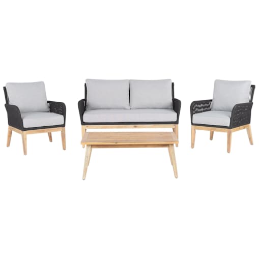Zestaw ogrodowy ze stolikiem dla 4 osób MERANO Drewno akacjowe Szary
