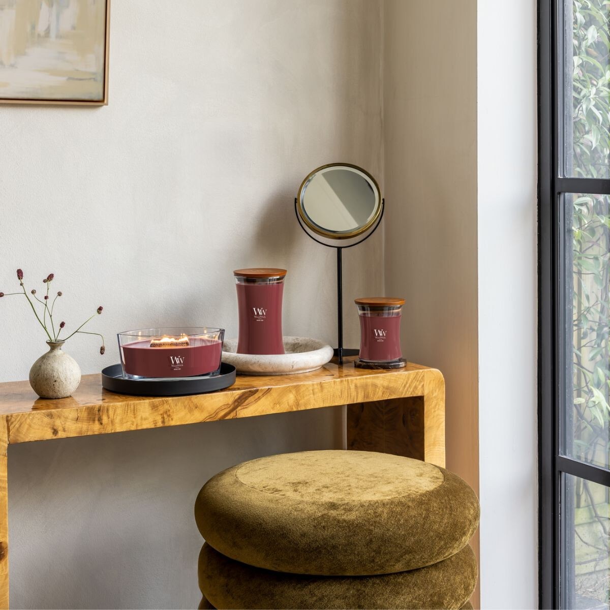 WoodWick świeca średnia ROUGE OUD