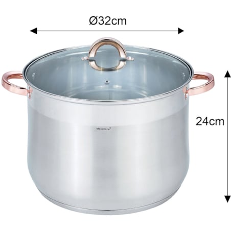 Garnek stalowy gastronomiczny duży 18.7L 32cm Rose Gold KLAUSBERG