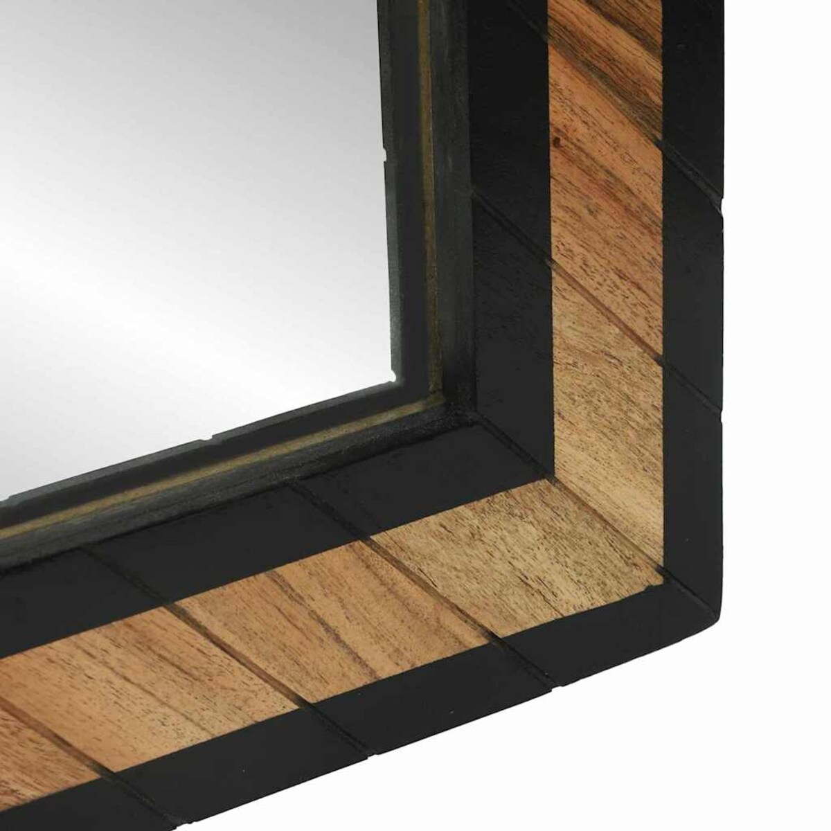 vidaXL Lustro Czarny i Brązowy 70 x 2 x 70 cm Drewno akacjowe
