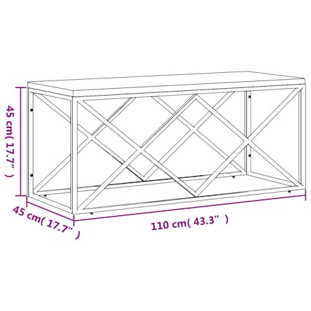 vidaXL Stolik kawowy, stal nierdzewna i lite drewno z odzysku