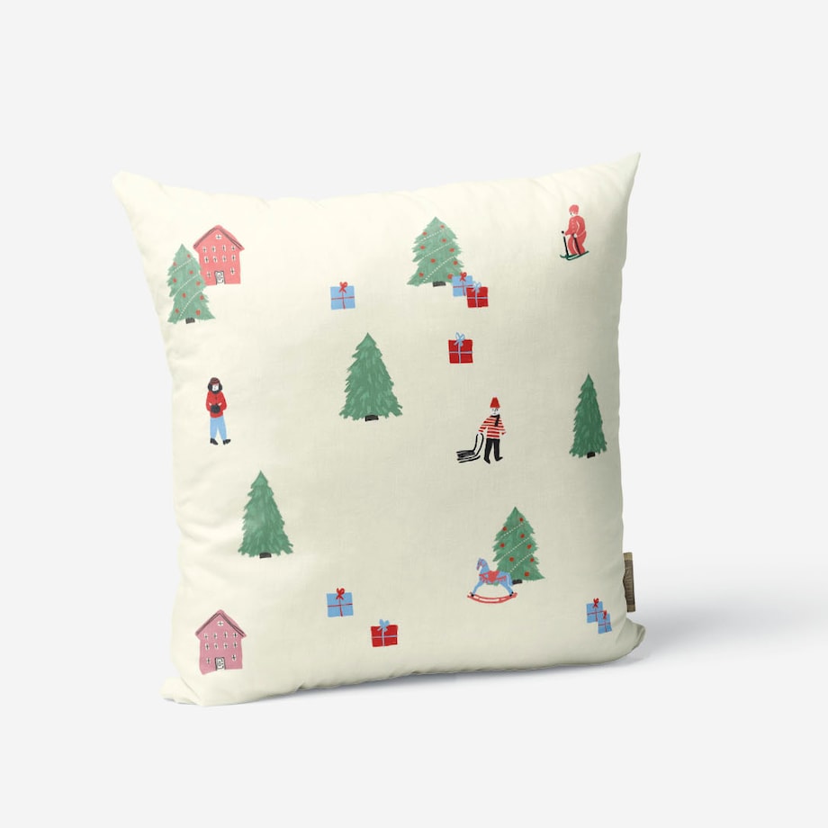 Poduszka świąteczna - Świąteczny pejzaż 45x45 cm