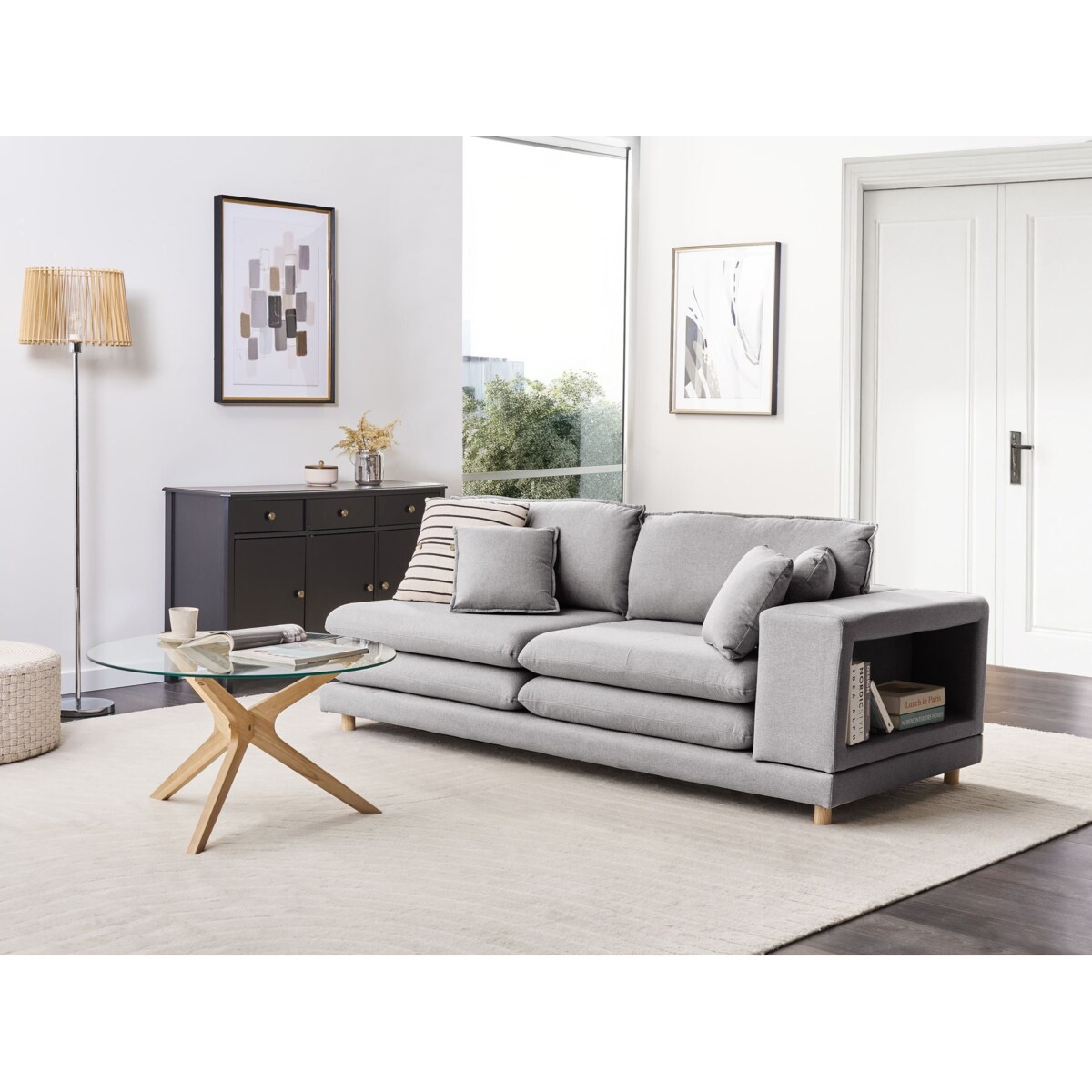 Sofa dla 2 osób HEDEN Szary Z poduszką