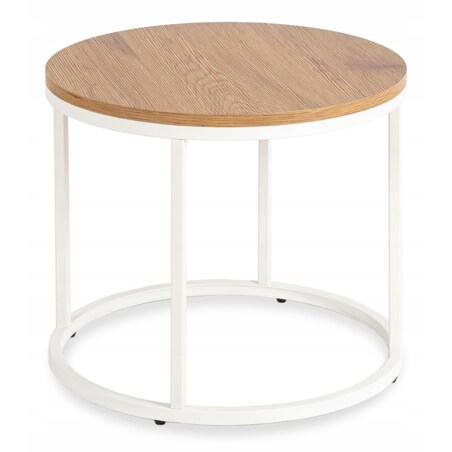 Stolik Kawowy Okrągły Loft Skandynawski Mały Ława Okrągła Mała ANN