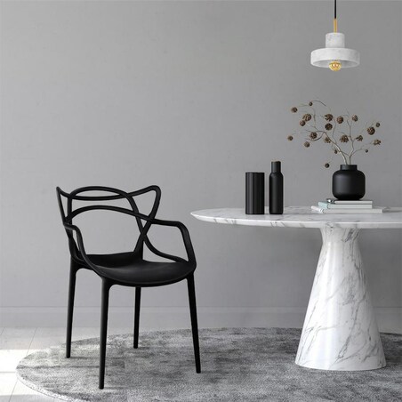 Czarne krzesło nowoczesne Hilo Premium z polipropylenu