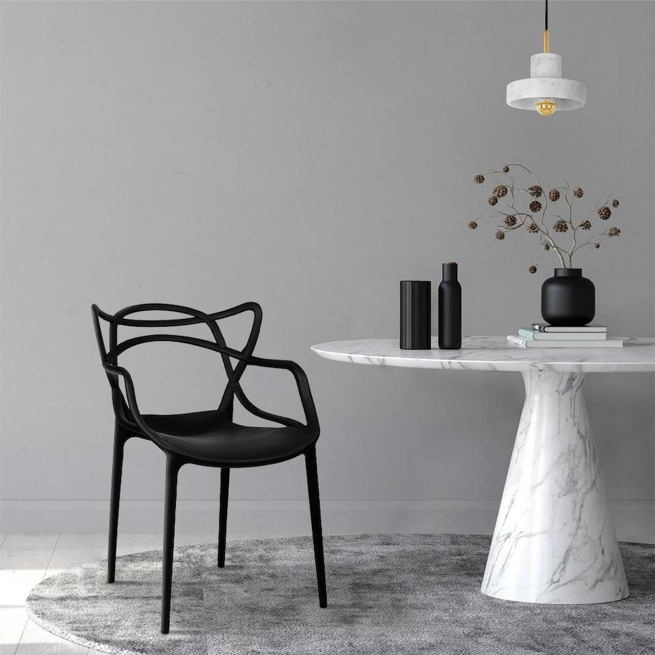 Czarne krzesło nowoczesne Hilo Premium z polipropylenu