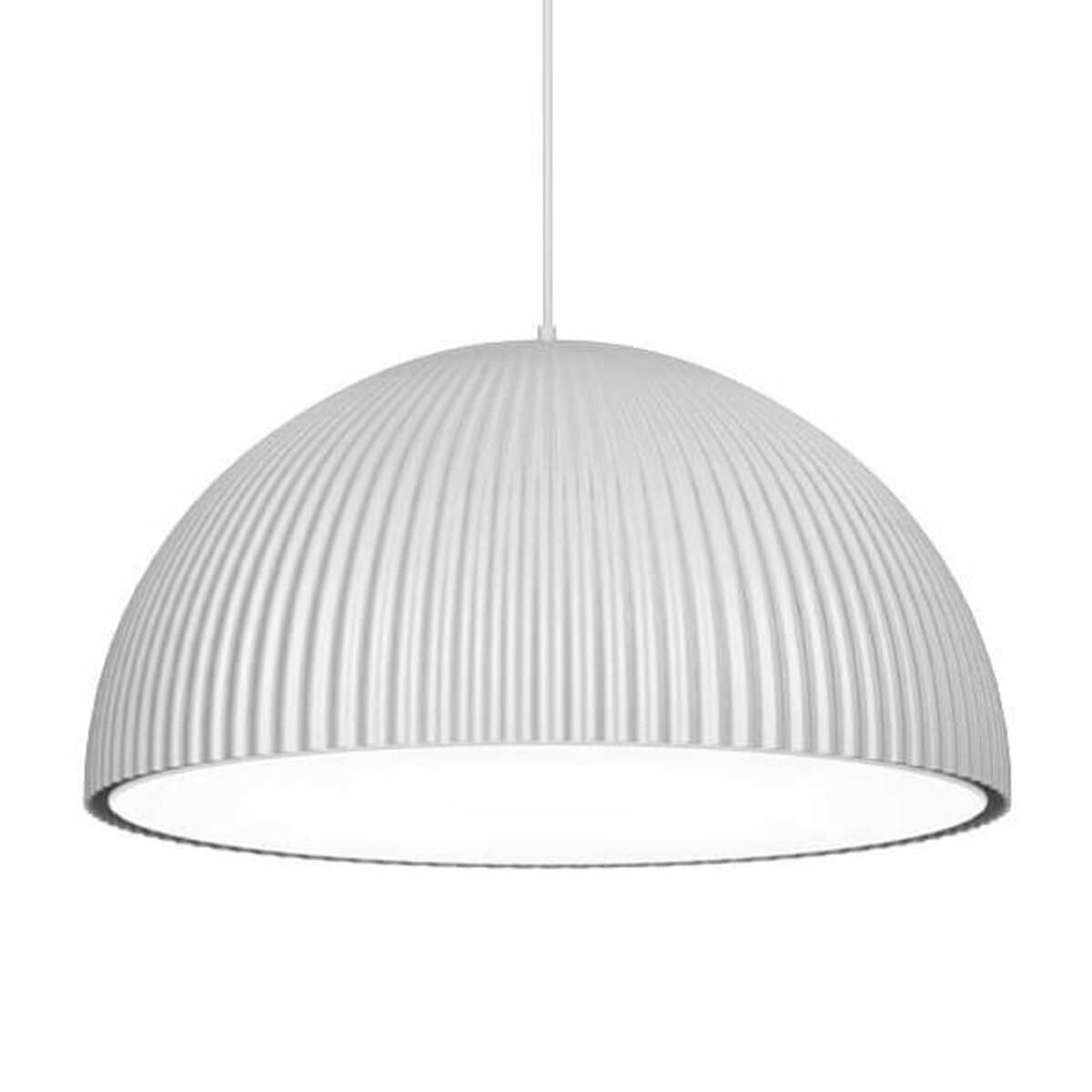 Zwieszana lampa sypialniana Gandra 5025 Shilo półokrąg kopuła metalowa biała