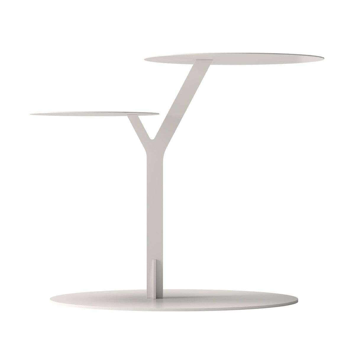 Stolik metalowy dwa blaty Iroko, kolor biały