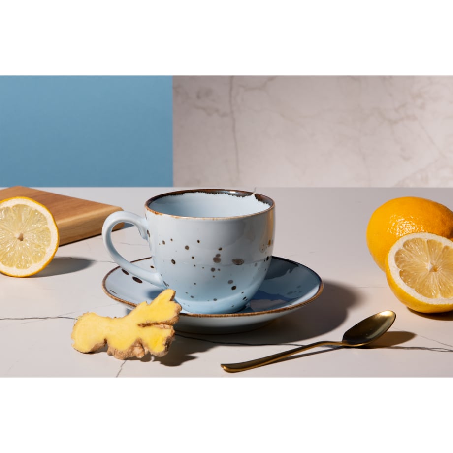 Konsimo ALUMINA Filiżanka ze spodkiem 6 szt.