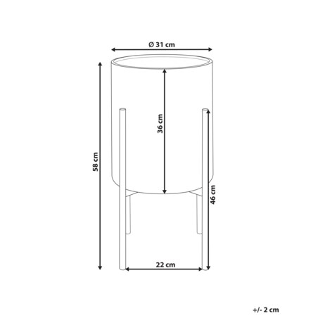 Doniczka na stojaku 31 x 31 x 58 cm beżowa ALPINUS