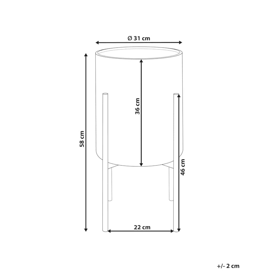 Doniczka na stojaku 31 x 31 x 58 cm beżowa ALPINUS