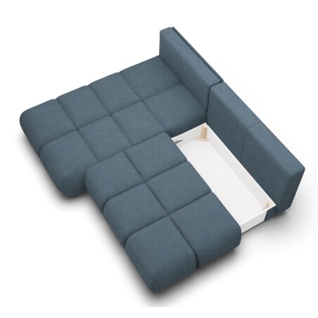 Pikowany Narożnik MILA rozkładany bez boczków lewy ciemnoniebieski