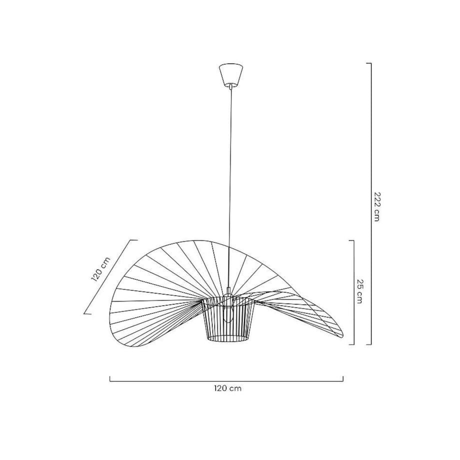 Lampa wisząca Capello DW8098/FI120 King Home druciany kapelusz czarny