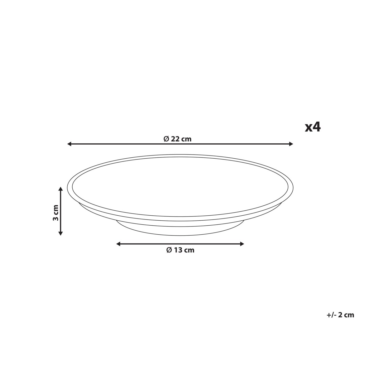 Zestaw 4 małych talerzy THYME Kamionka Ciemnozielony
